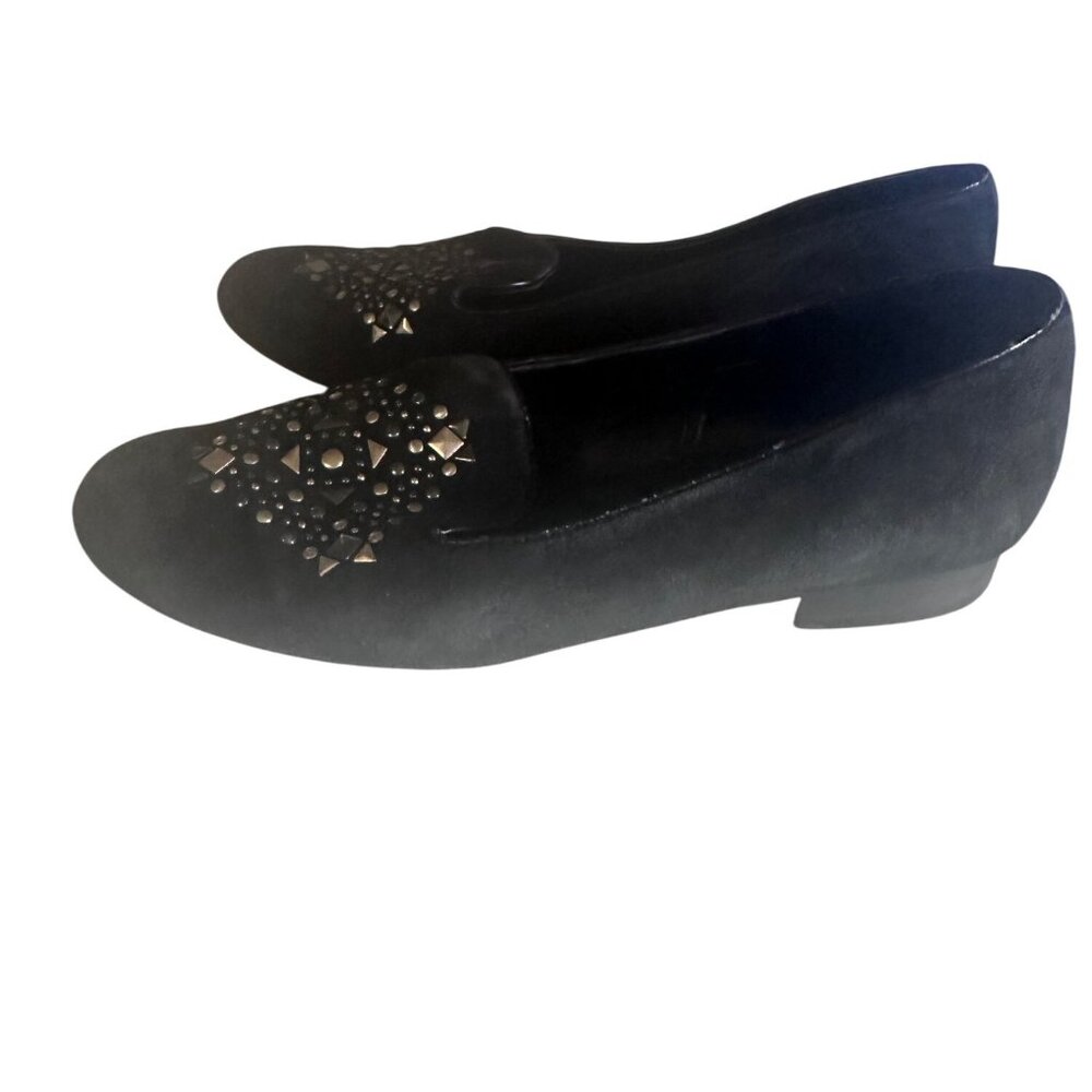 Chico's black leather studded slip on loafers size 8.5 M - Picture 3 of 7